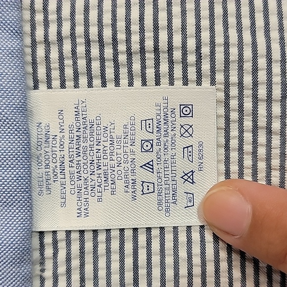 Men's Land's End Striped Sports Coat, Blue/White, Size XL, Preowned EUC - Picture 7 of 8